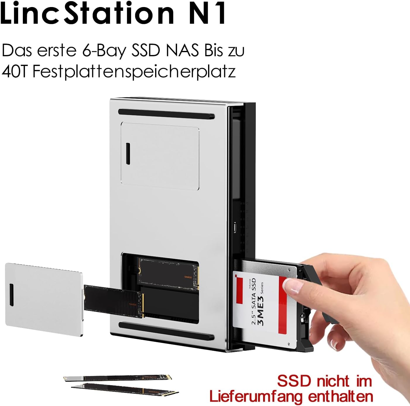 LincPlus LincStation N1 6-Bay SSD NAS | 16GB RAM+128G ROM | Storage 6x8TB SSD (festplattenlos)