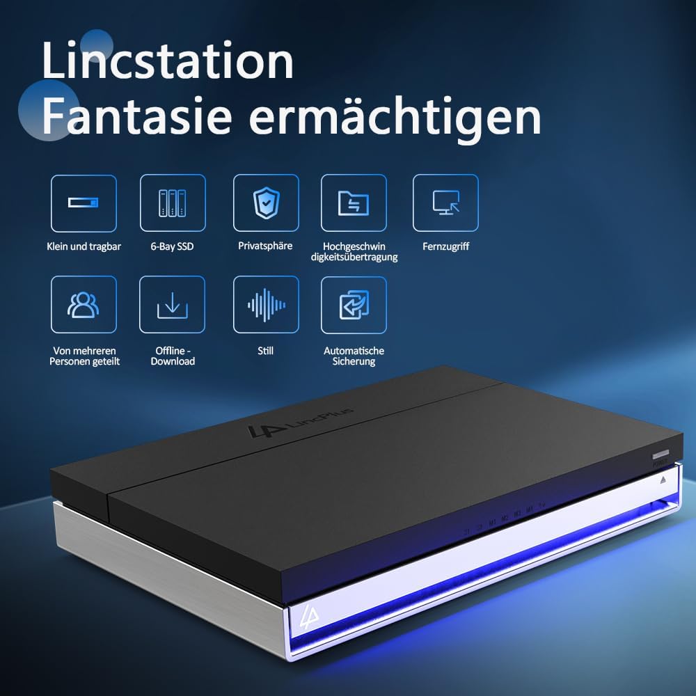 LincPlus LincStation N1 6-Bay SSD NAS | 16GB RAM+128G ROM | Storage 6x8TB SSD (festplattenlos)