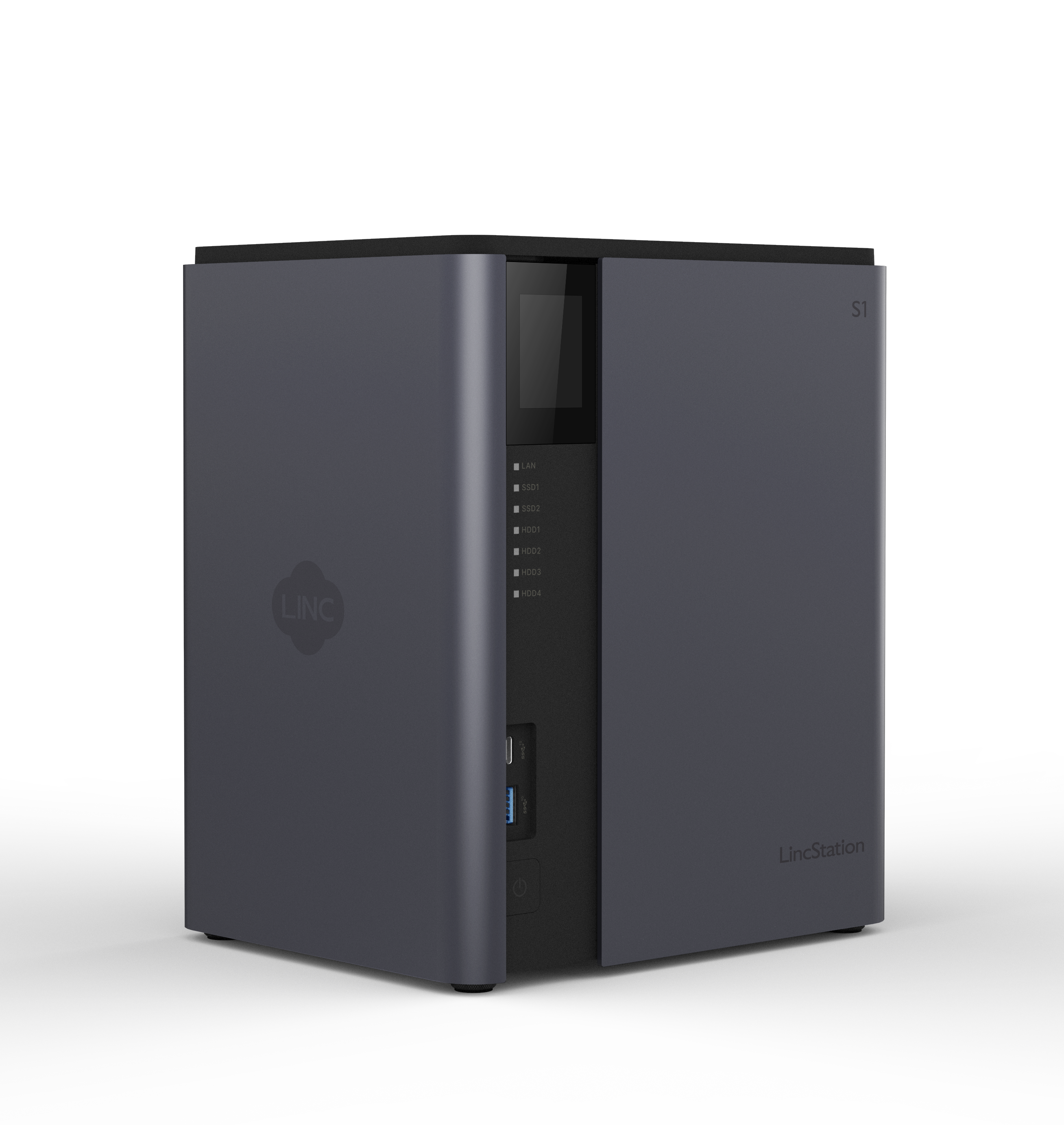 LincPlus LincStation S1 6-Bay NAS | 8 GB RAM + 128 GB ROM | Bis zu 112 TB (festplattenlos) Schwarz und Grau